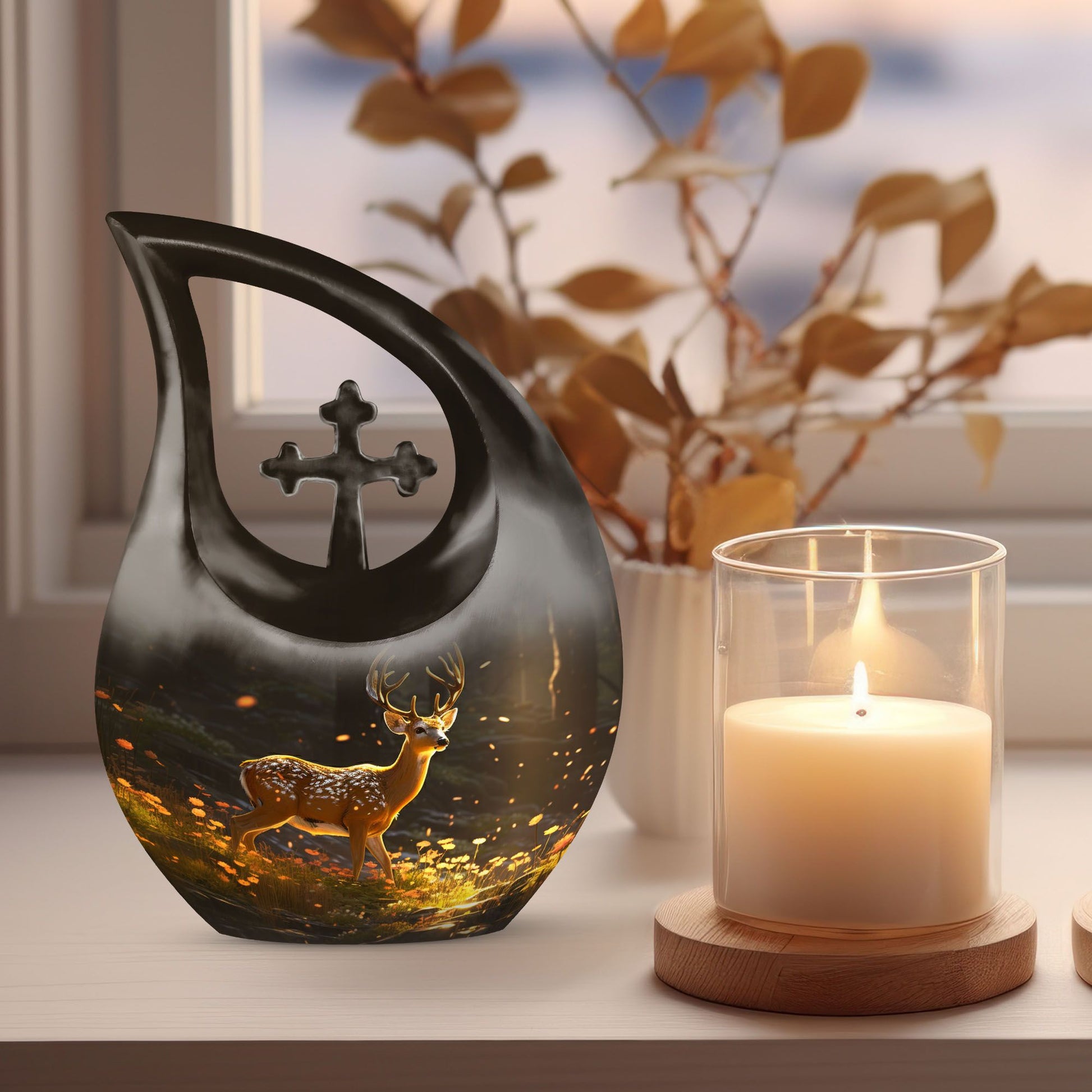 Deer Themed Biodegradable Urn