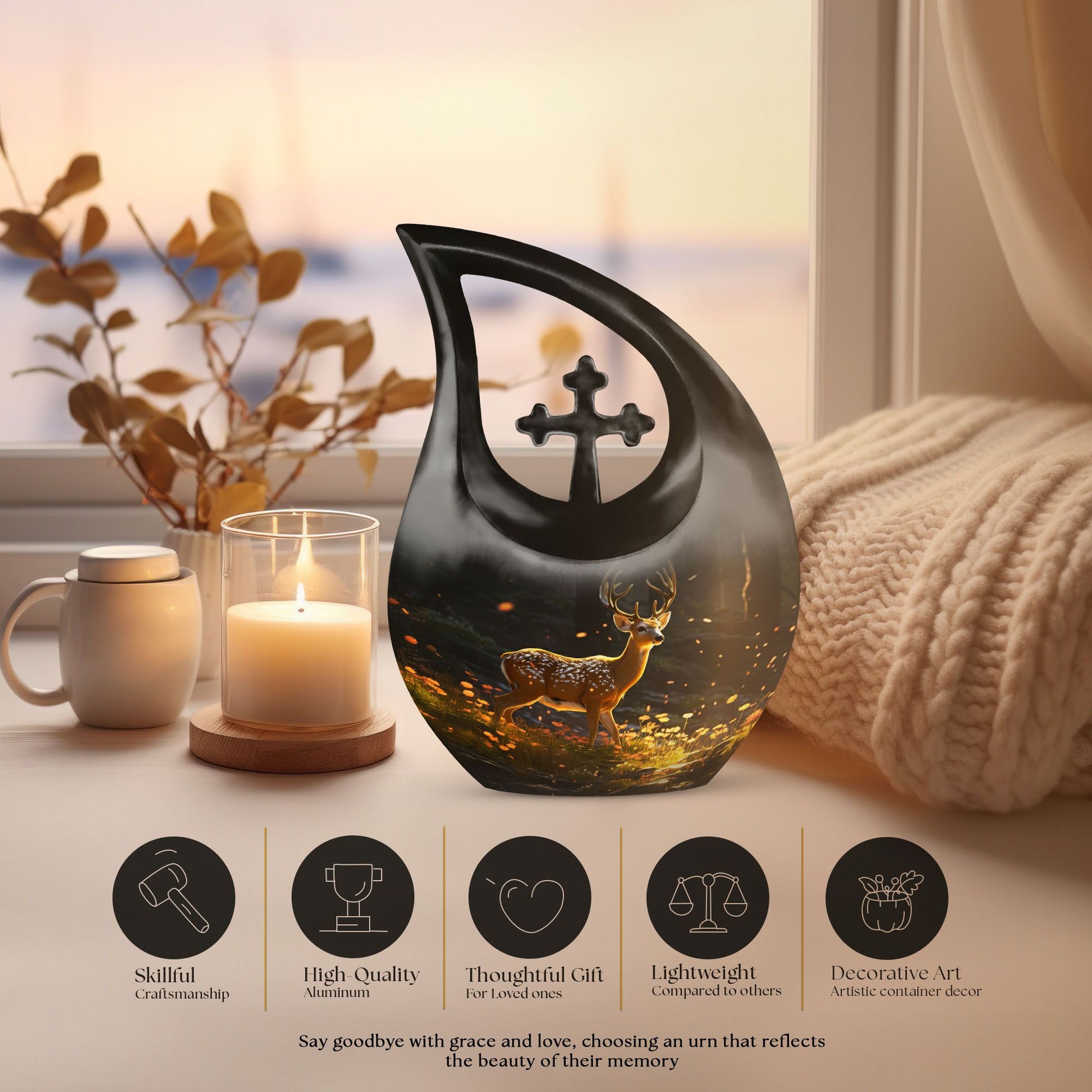 Deer Themed Biodegradable Urn