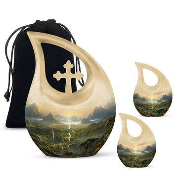 10 inch large Urn with 2 Keepsake 3 Inch Urns