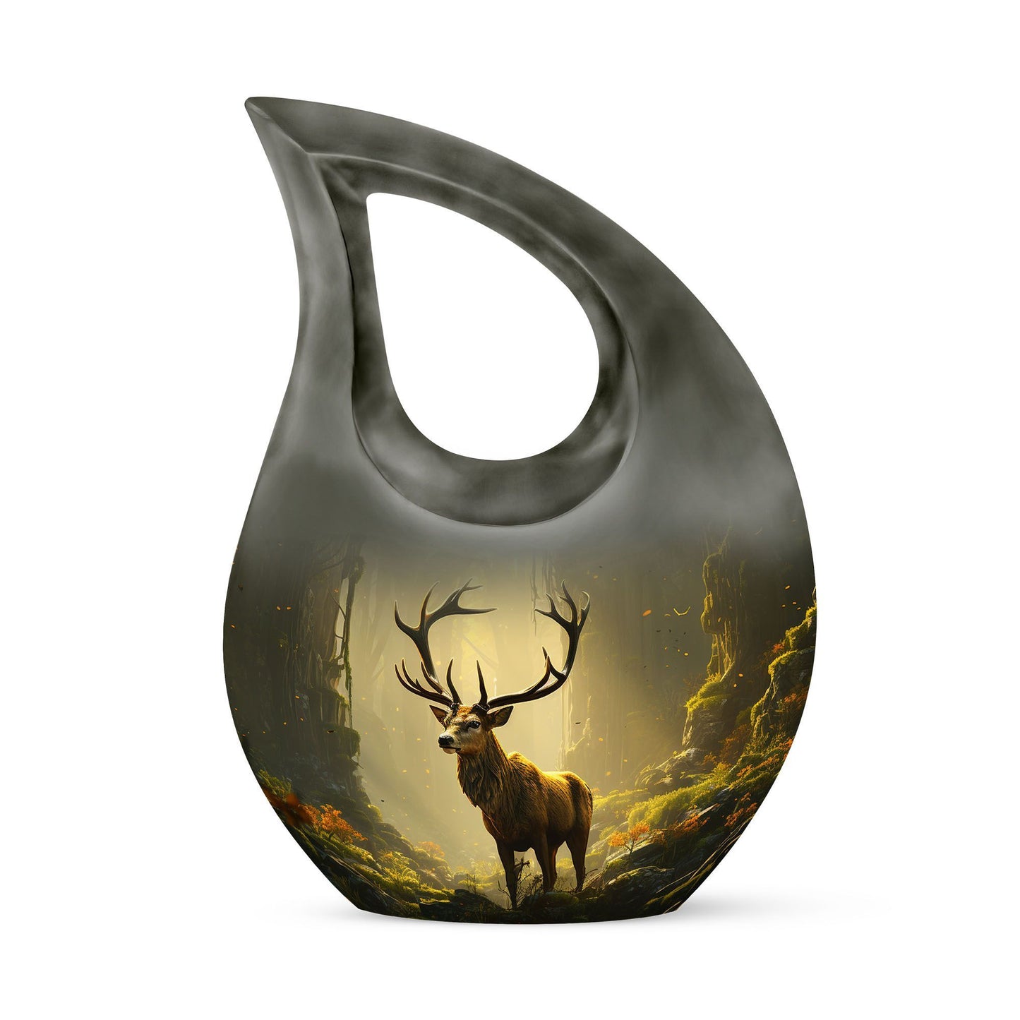 Medium Deer Urn with Cross Drop design,