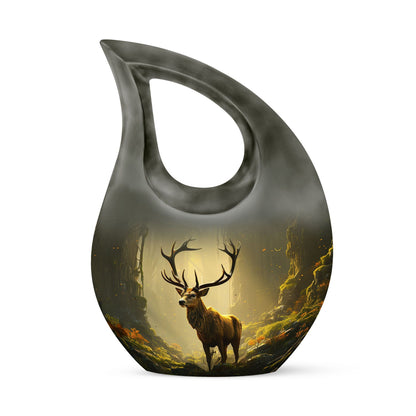 Medium Deer Urn with Cross Drop design,