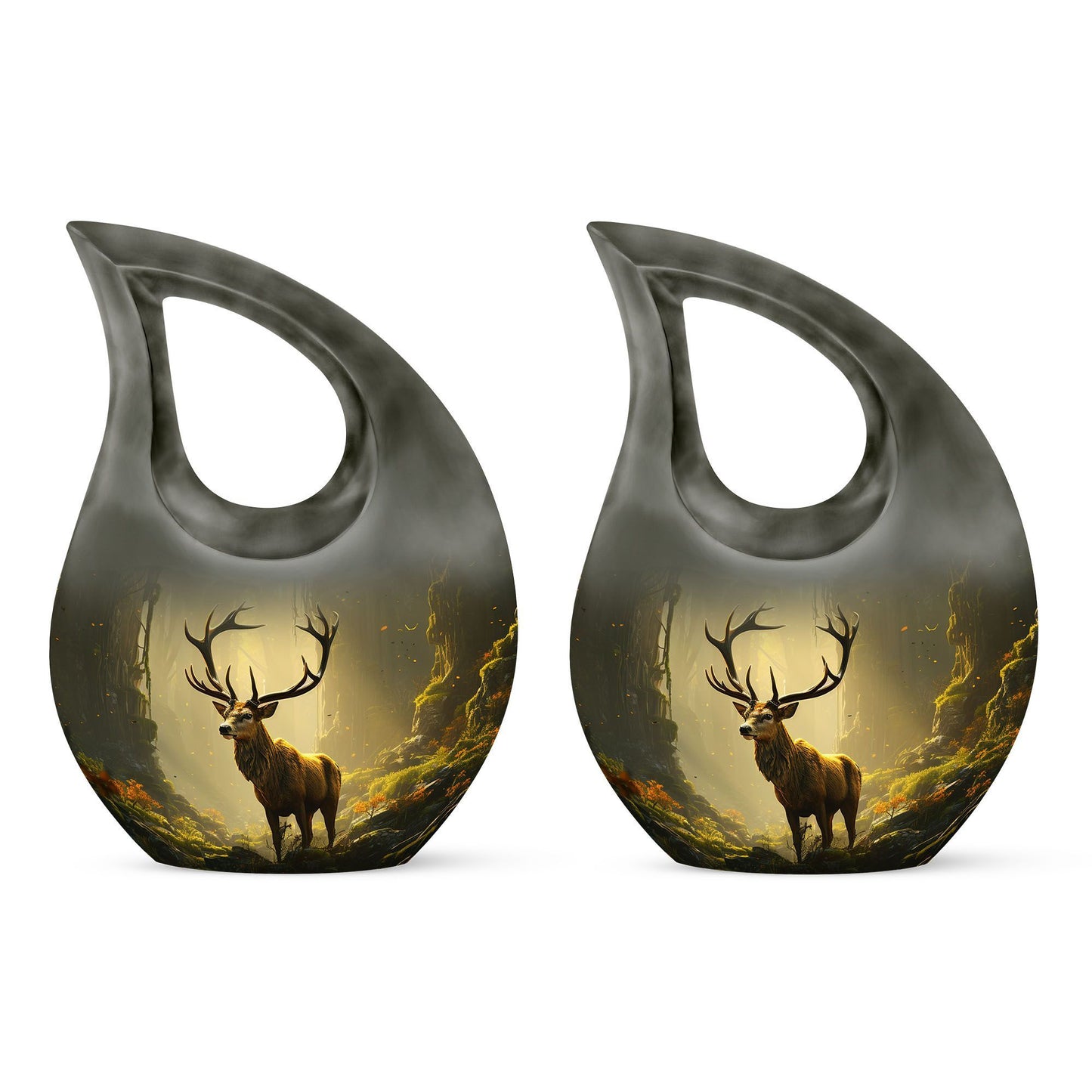 Medium Deer Urn with Cross Drop design,