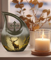 Medium Deer Urn with Cross Drop design,