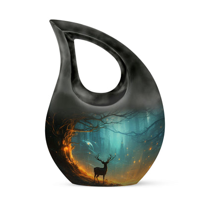 10-inch Deer-themed Cross Drop design Remembrance Urn 