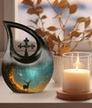 10-inch Deer-themed Cross Drop design Remembrance Urn 