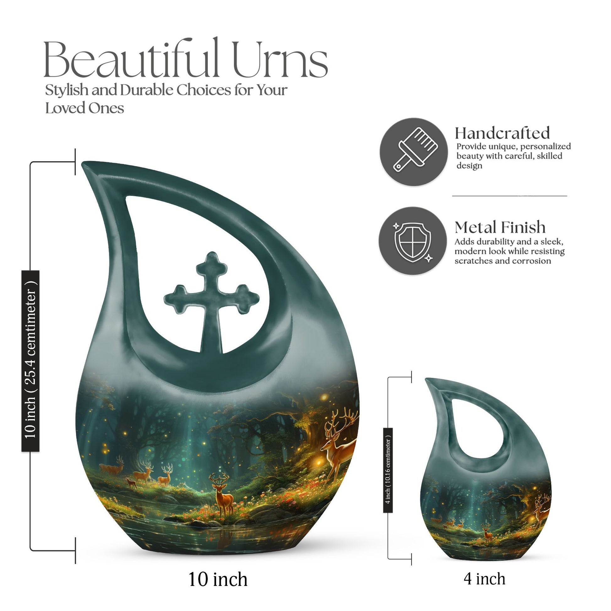 10-inch Deer themed Cross Drop designed Large 