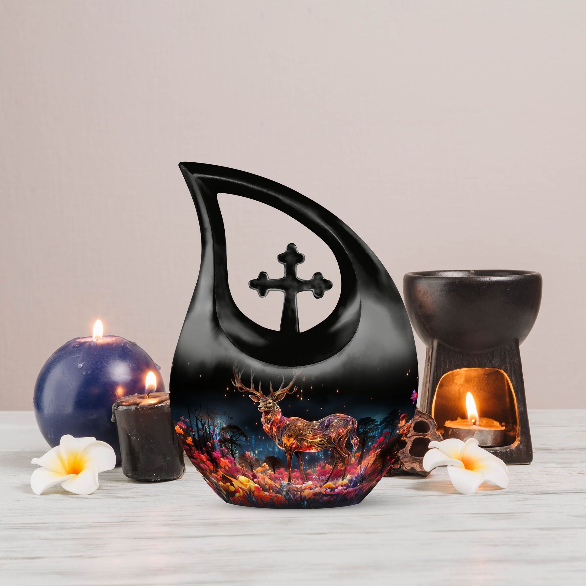  Cross Drop design Deer Urn
