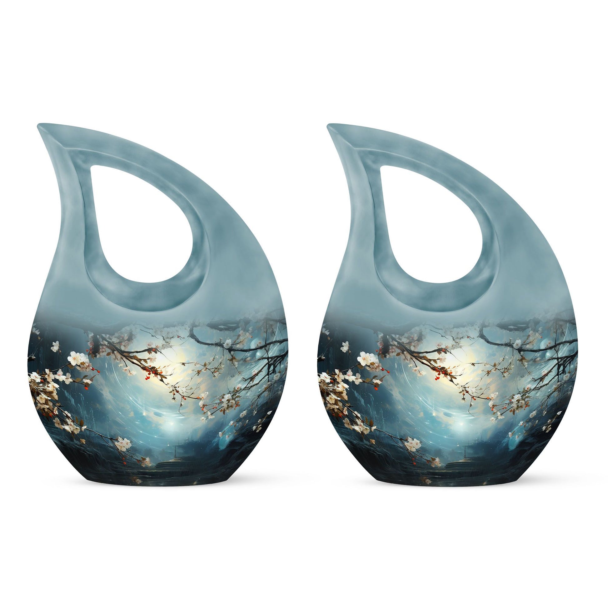 10-inch Deer Urn with Cross Drop design,