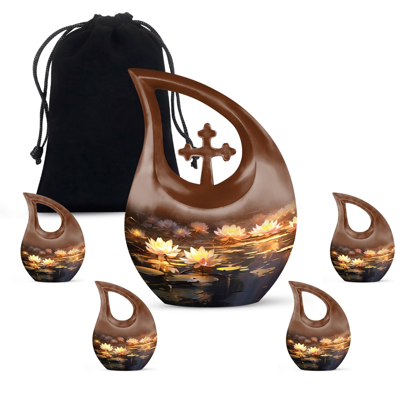 Wilderness Urn with Cross Drop design,