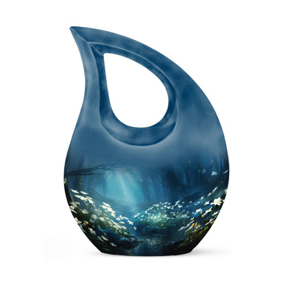 10-inch Wilderness Urn with Cross Drop design, 