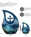 10-inch Wilderness Urn with Cross Drop design, 