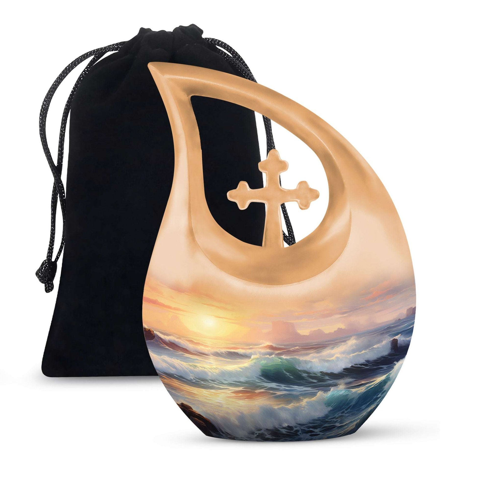 Ocean Sunset Cremation Urn For Mom – Beach Memorial Urns For Ashes