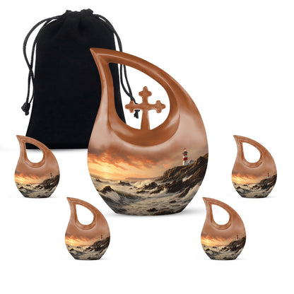 Unique Wilderness Urn with Cross Drop Design, Personalized 