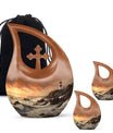 Unique Wilderness Urn with Cross Drop Design, Personalized 