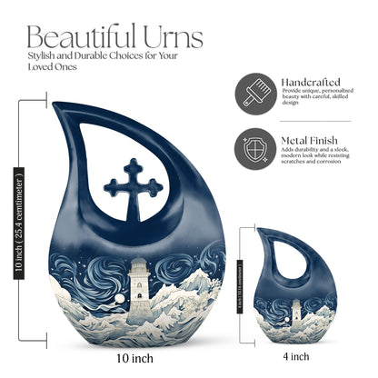 Large 10-inch Wilderness Urn in Cross Drop design 