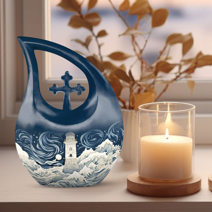 Large 10-inch Wilderness Urn in Cross Drop design 