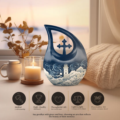 Large 10-inch Wilderness Urn in Cross Drop design 