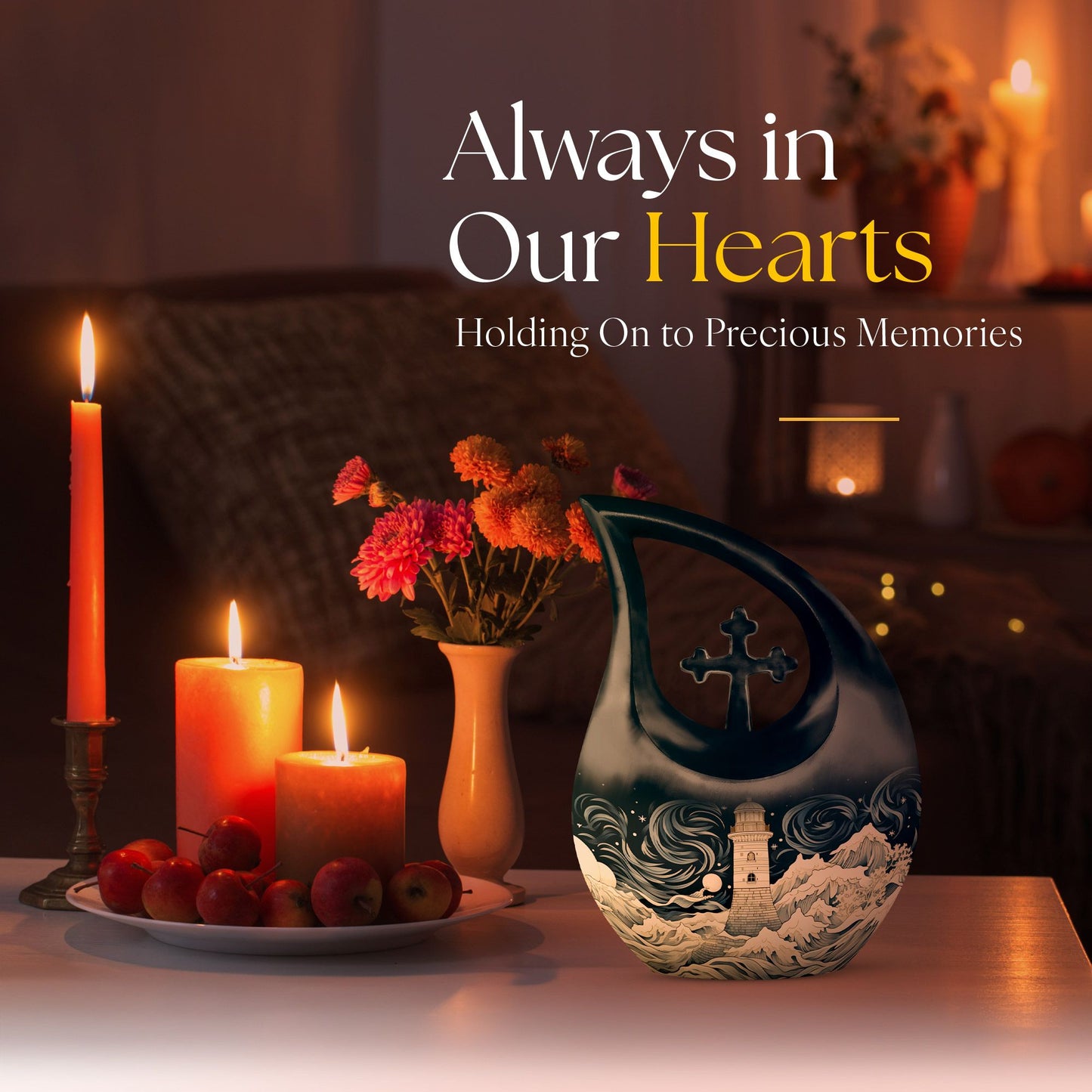 Large 10-inch Wilderness Urn in Cross Drop design 