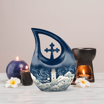 Large 10-inch Wilderness Urn in Cross Drop design 
