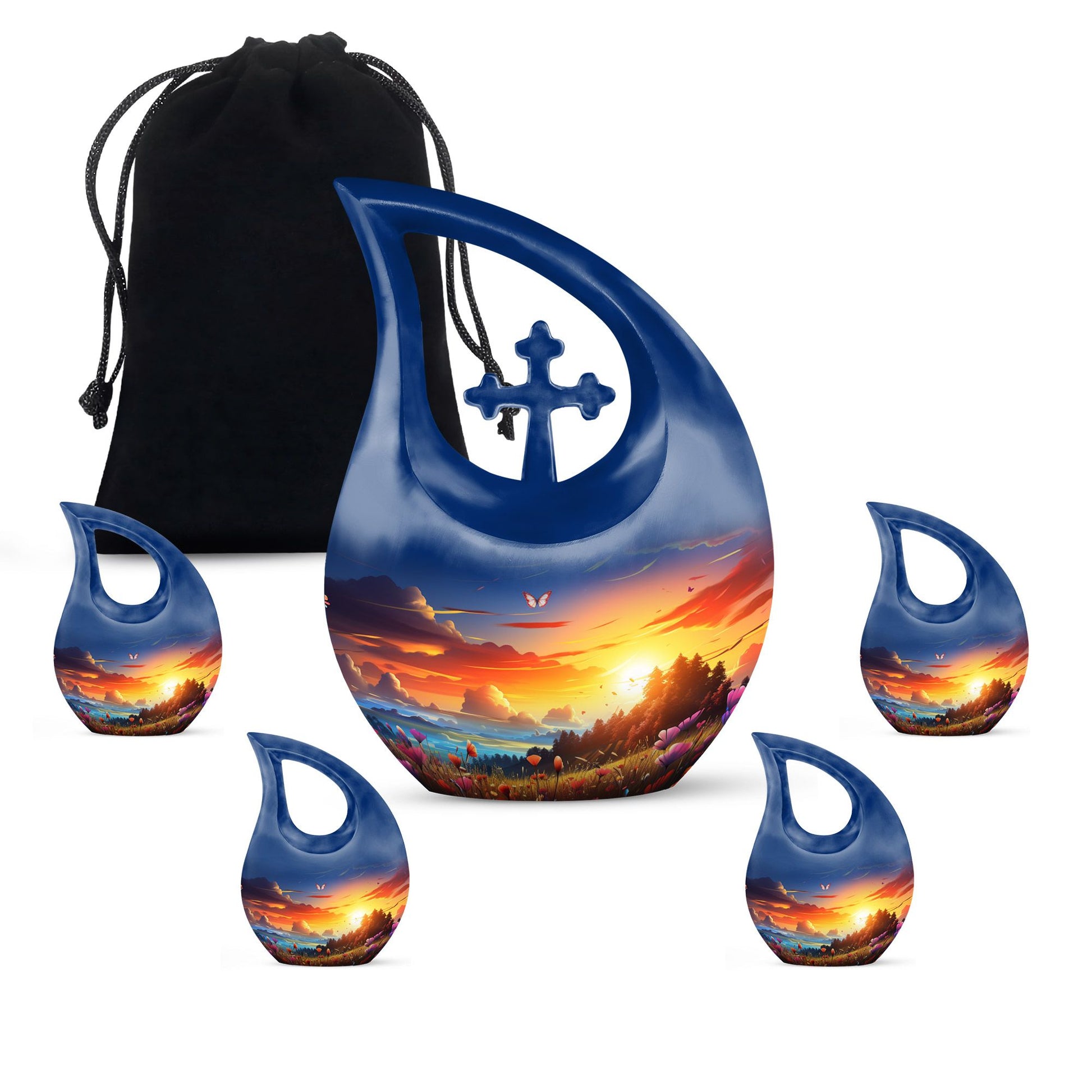 10-inch Wilderness Urn with Cross Drop design