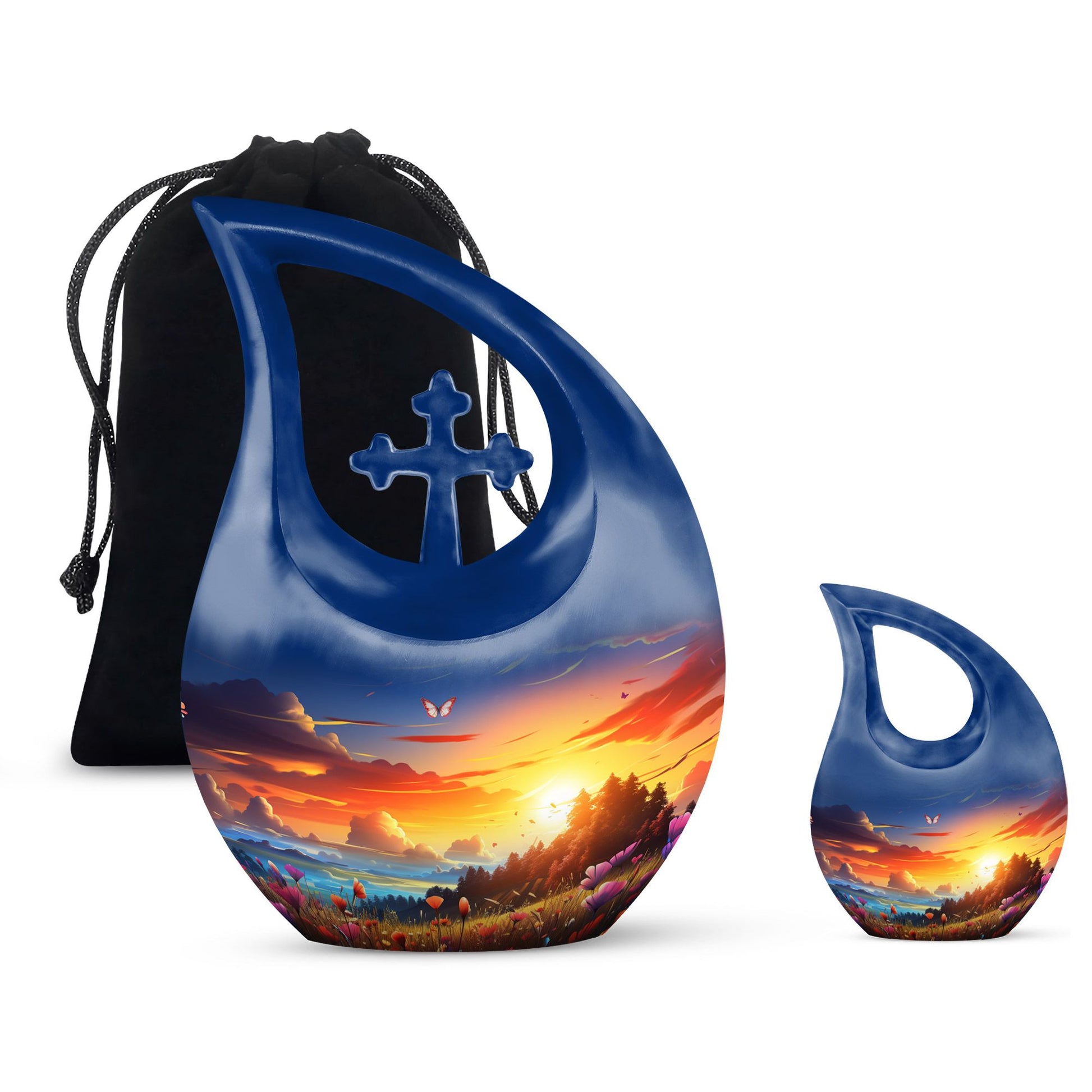 10-inch Wilderness Urn with Cross Drop design