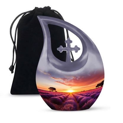 10-inch Wilderness Urn with Cross Drop design