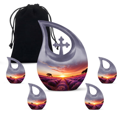 10-inch Wilderness Urn with Cross Drop design