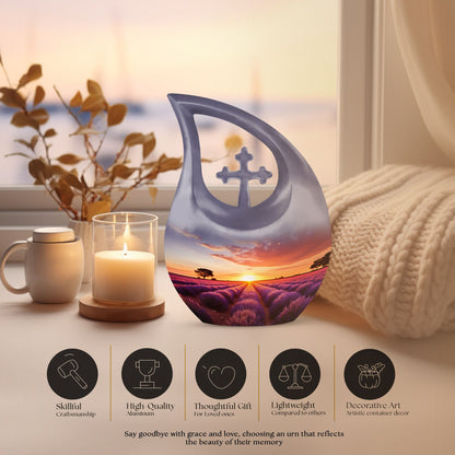 10-inch Wilderness Urn with Cross Drop design