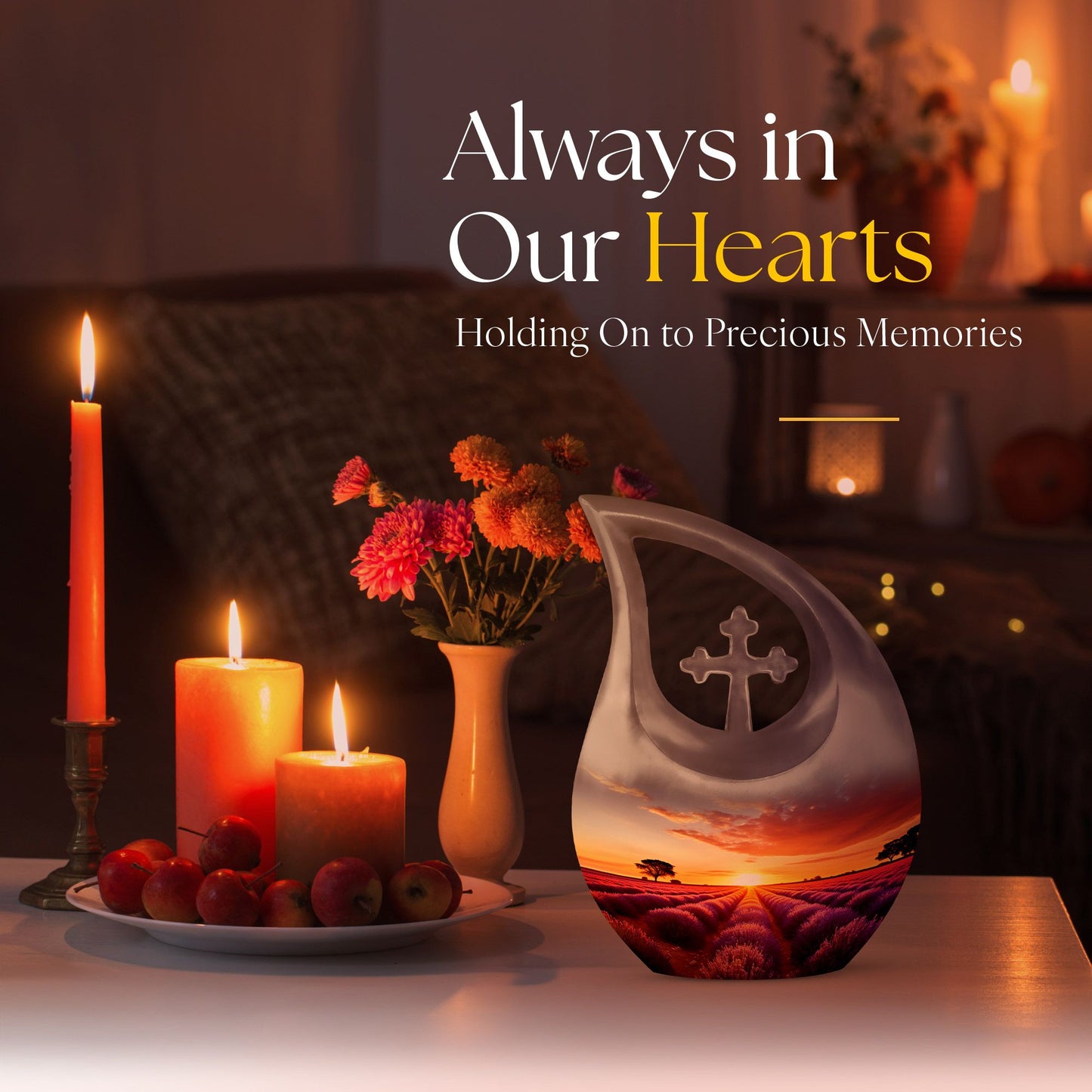 10-inch Wilderness Urn with Cross Drop design
