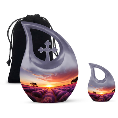 10-inch Wilderness Urn with Cross Drop design