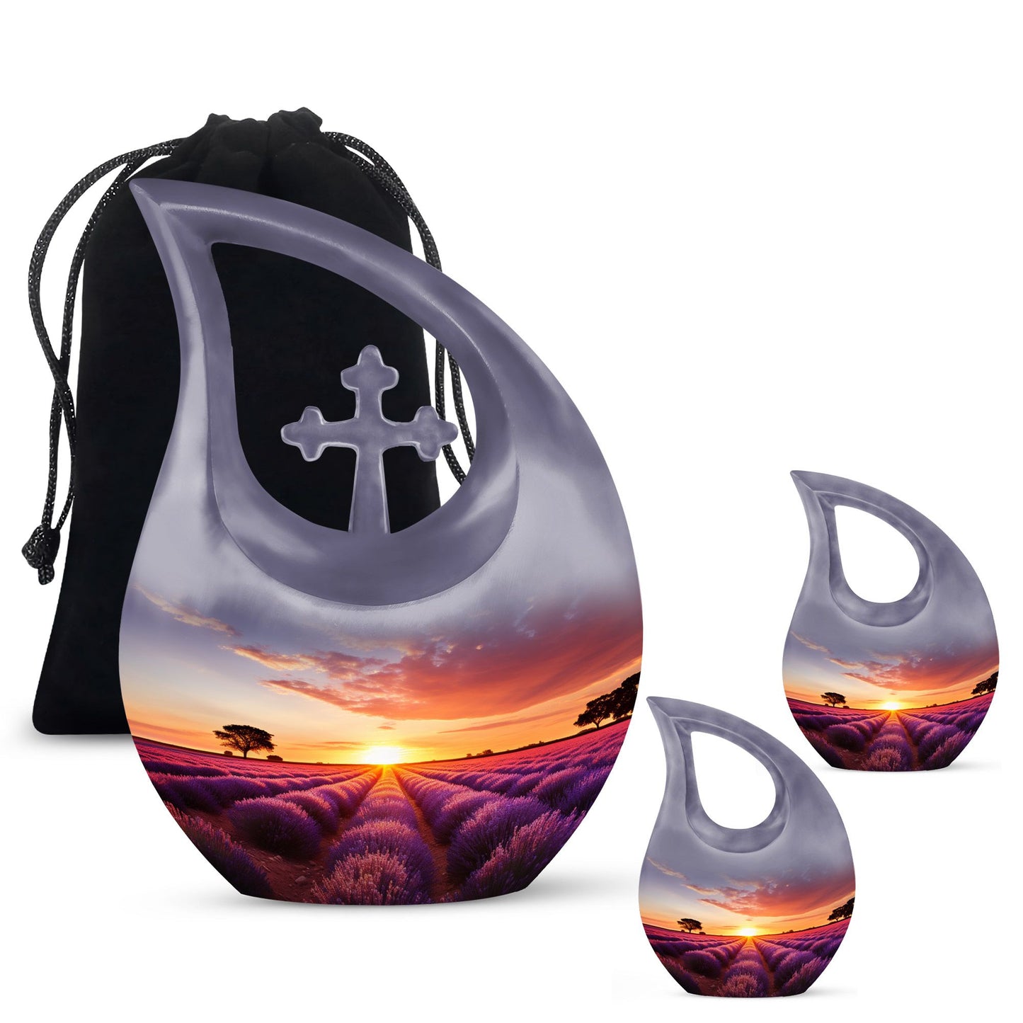 10-inch Wilderness Urn with Cross Drop design