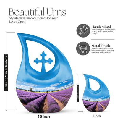 10-inch Wilderness Urn with Cross Drop