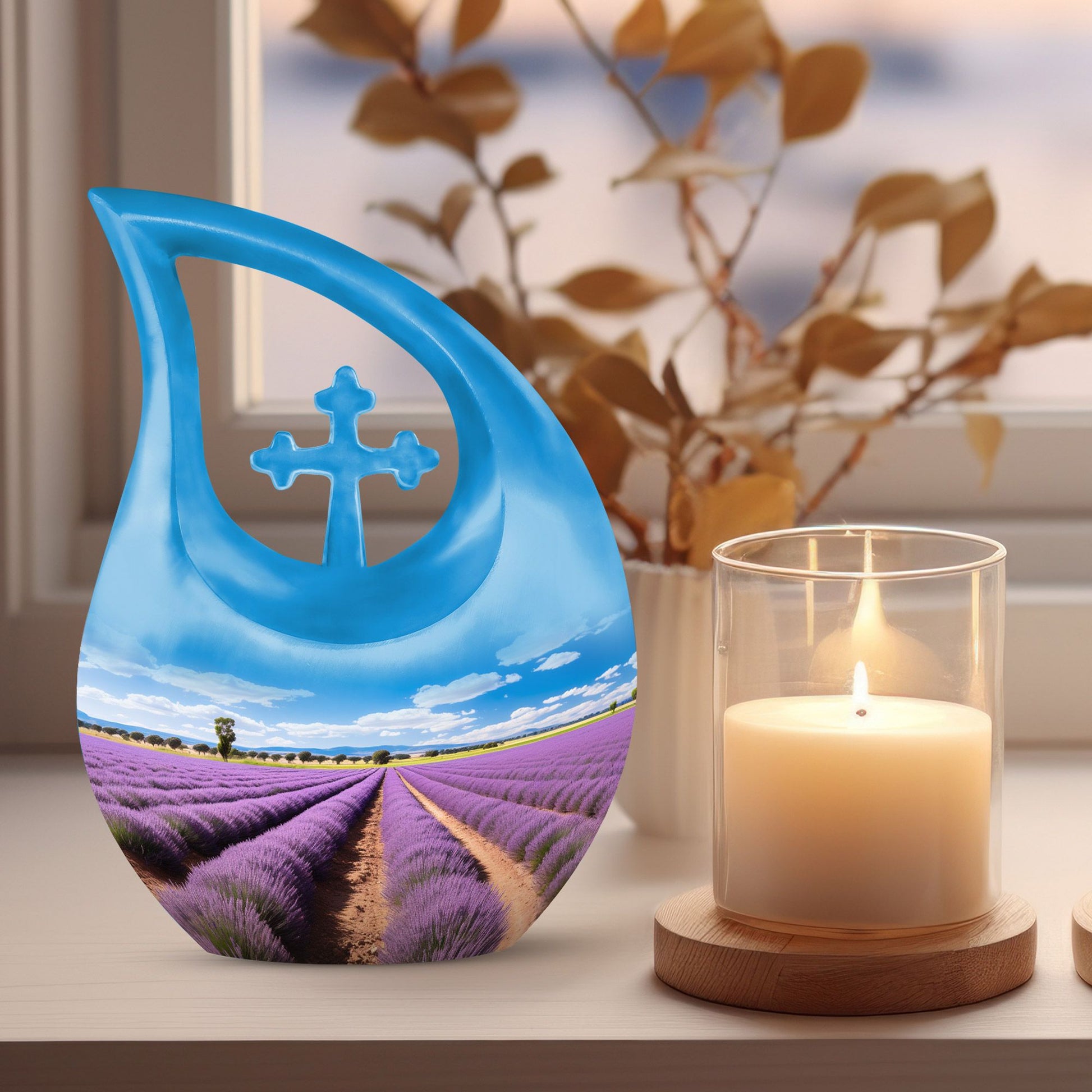 10-inch Wilderness Urn with Cross Drop