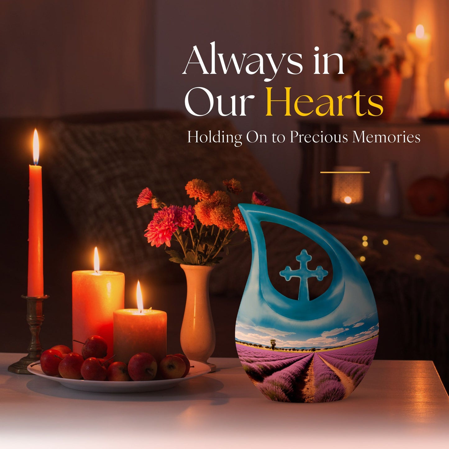 10-inch Wilderness Urn with Cross Drop