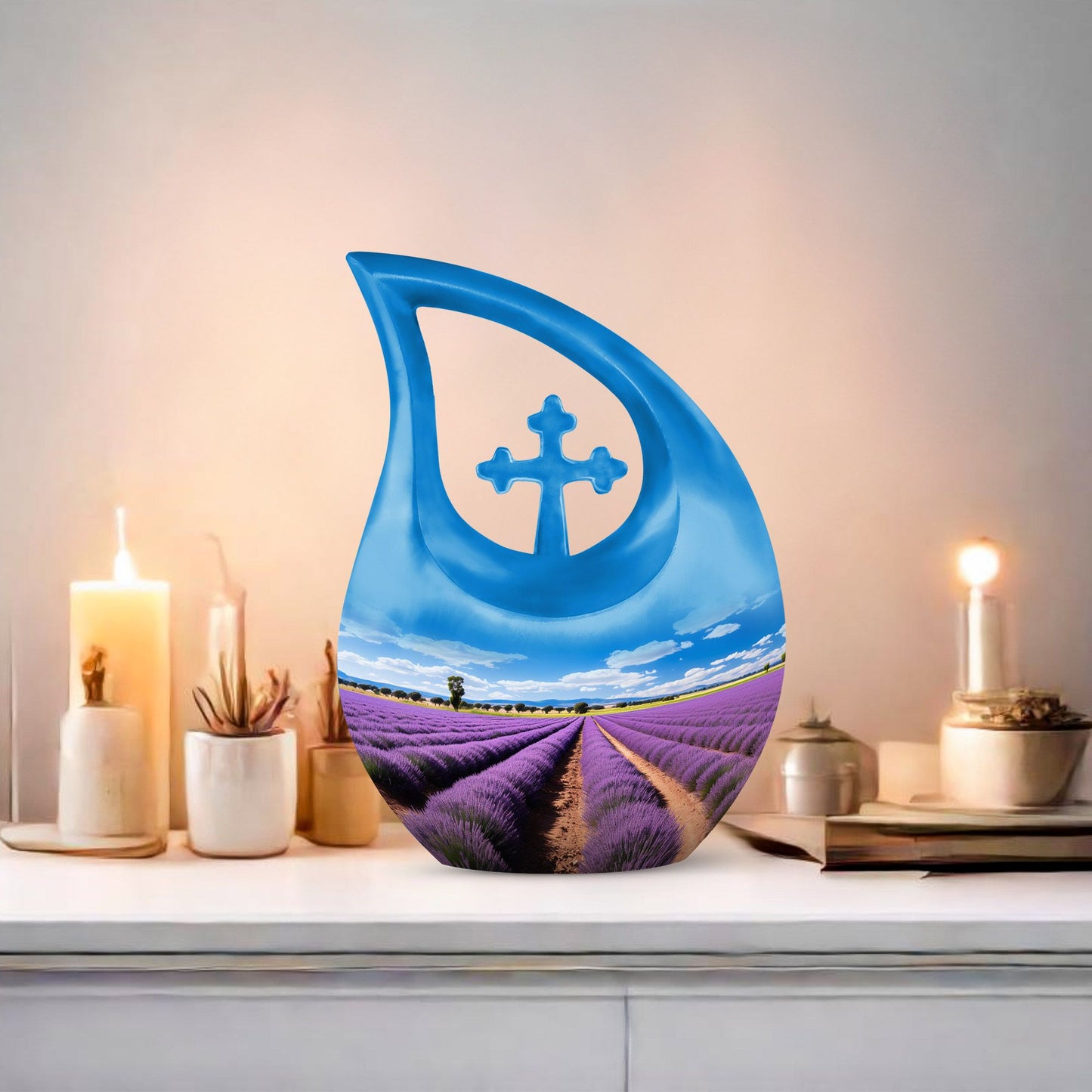 10-inch Wilderness Urn with Cross Drop