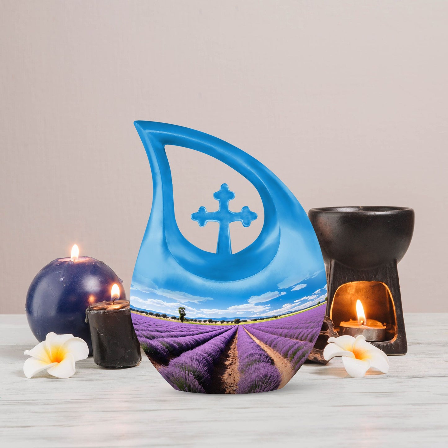 10-inch Wilderness Urn with Cross Drop
