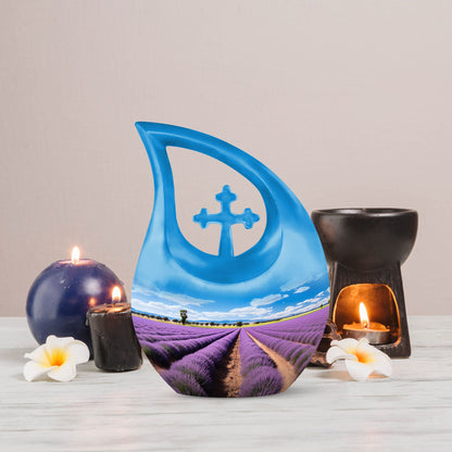10-inch Wilderness Urn with Cross Drop