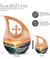 10 inch Wilderness Urn with Cross Drop design