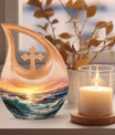 10 inch Wilderness Urn with Cross Drop design