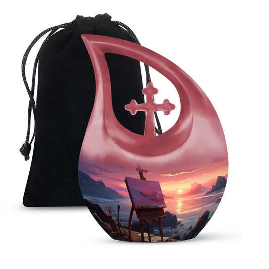 10-inch Wilderness urn with Cross Drop design, 