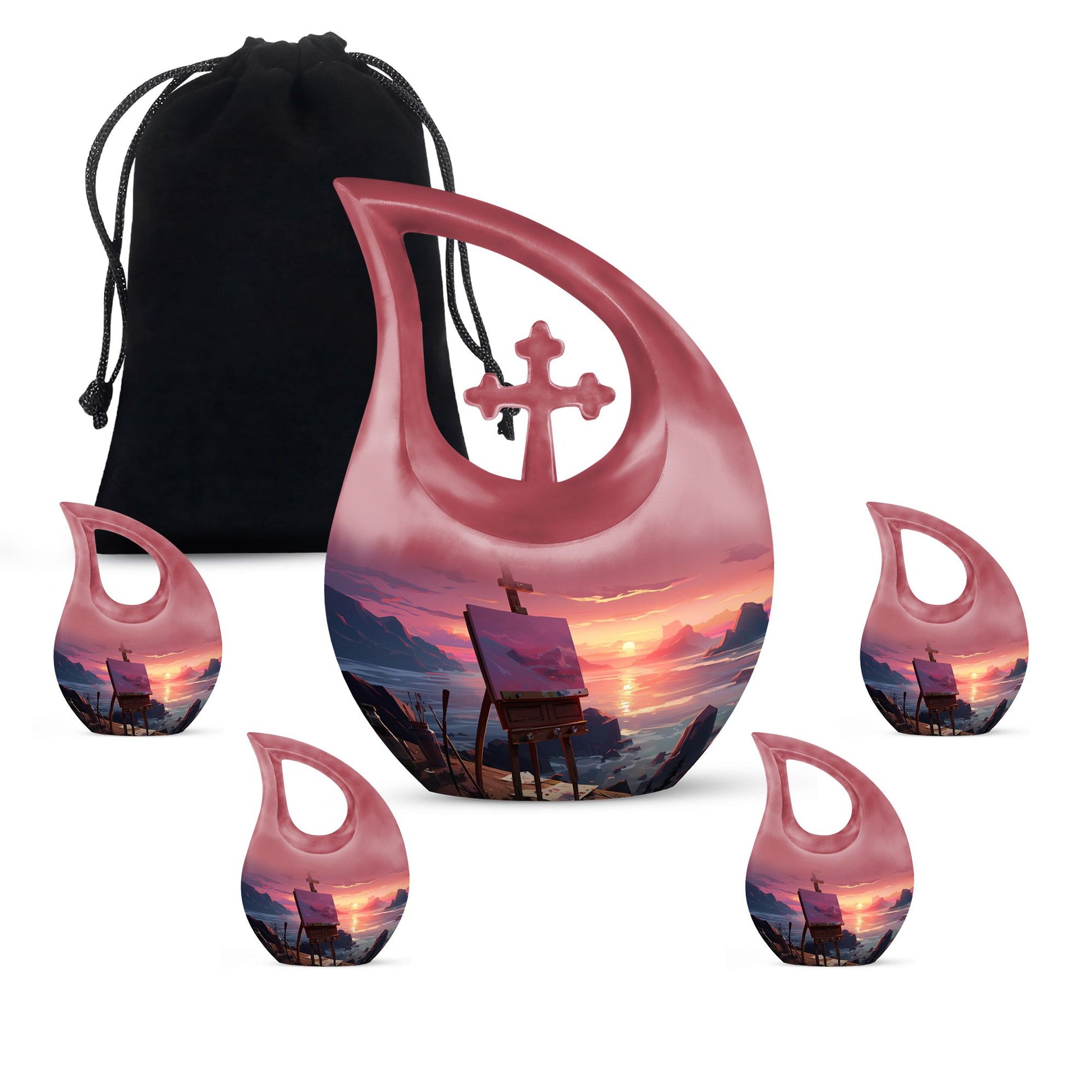 10-inch Wilderness urn with Cross Drop design, 