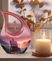 10-inch Wilderness urn with Cross Drop design, 