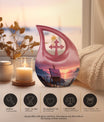 10-inch Wilderness urn with Cross Drop design, 