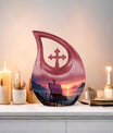 10-inch Wilderness urn with Cross Drop design, 