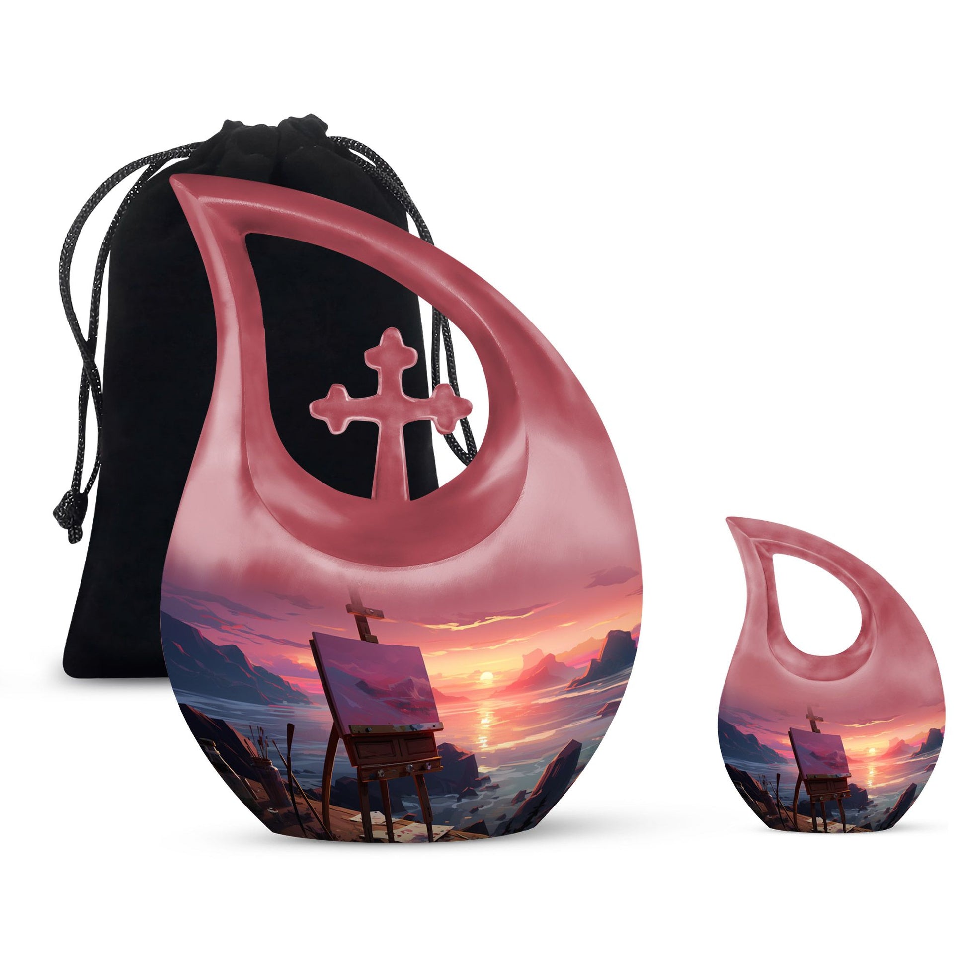 10-inch Wilderness urn with Cross Drop design, 