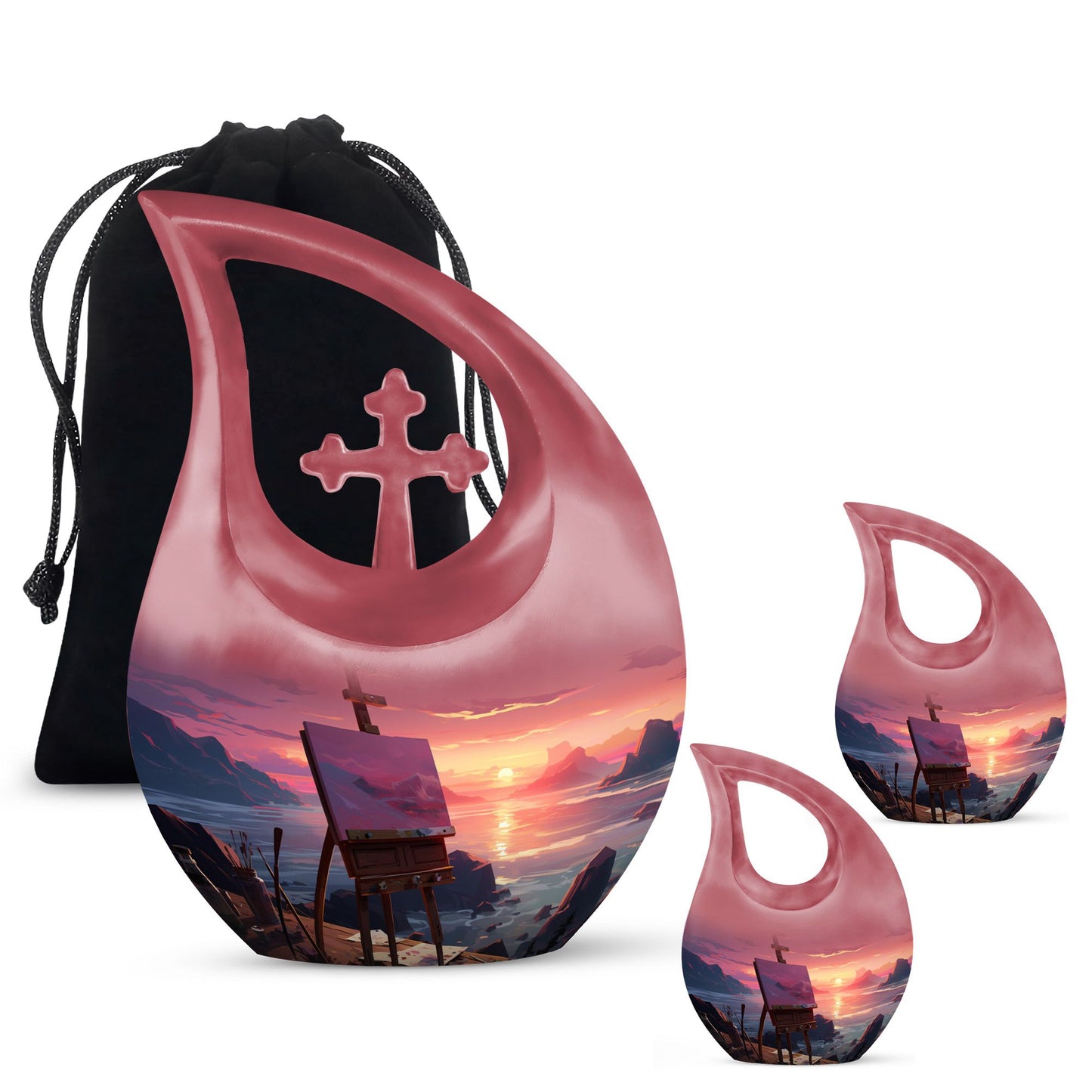 10-inch Wilderness urn with Cross Drop design, 