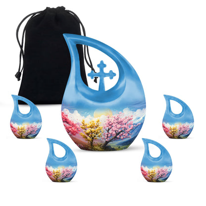 10-inch Wilderness Urn with Cross Drop design, 