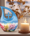 10-inch Wilderness Urn with Cross Drop design, 