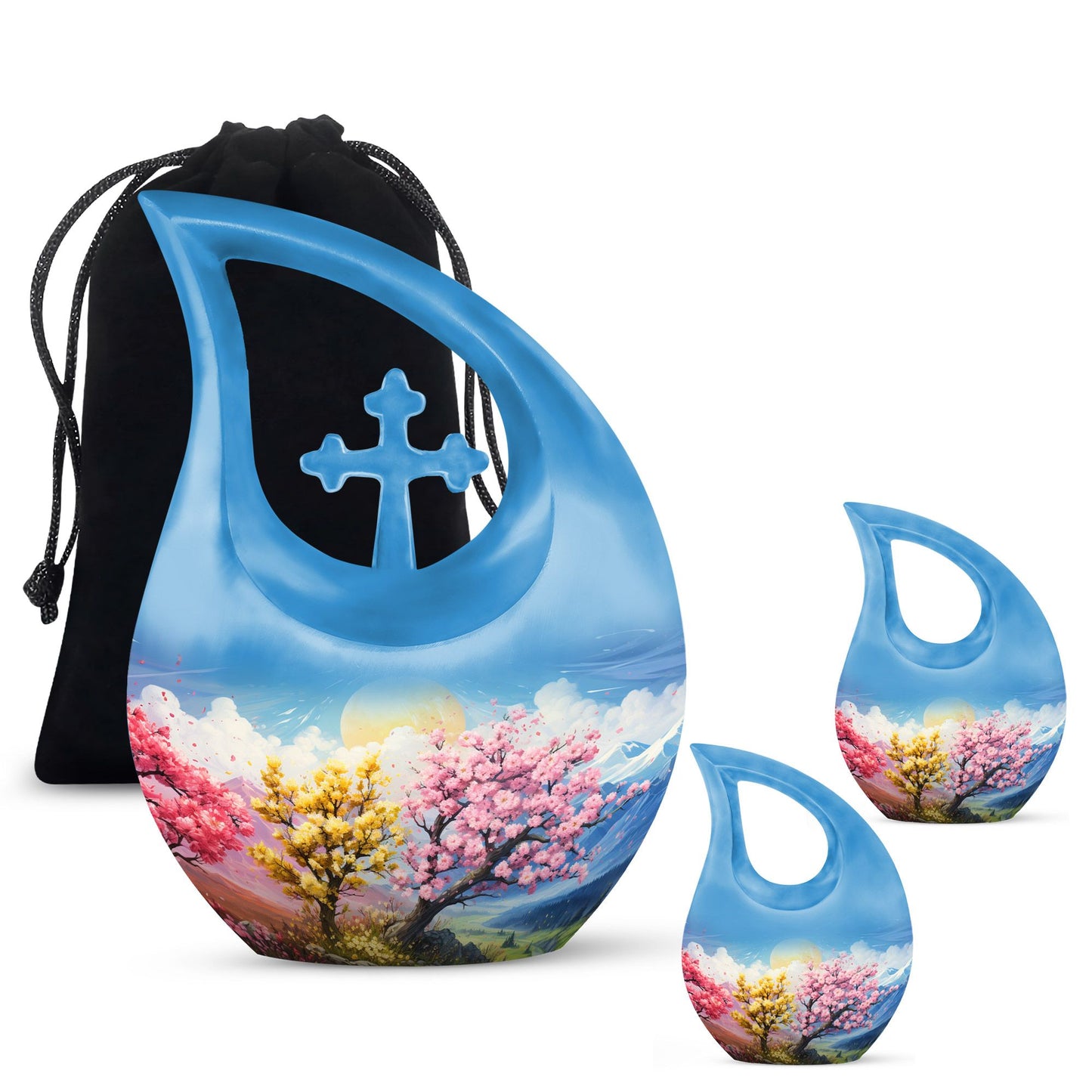 10-inch Wilderness Urn with Cross Drop design, 
