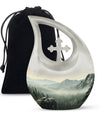 10 inch Wilderness Urn with Cross Drop Design 